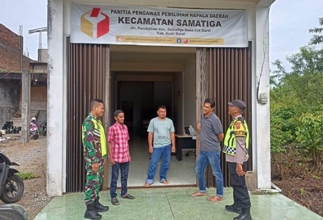 Polsek Samatiga dan Koramil Gelar Patroli di Keramaian dan Perkantoran