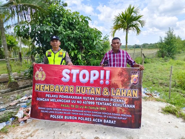Cegah Kebakaran Hutan Dan Lahan, Polres Aceh Barat dan Jajaran Gencar beri Himbauan