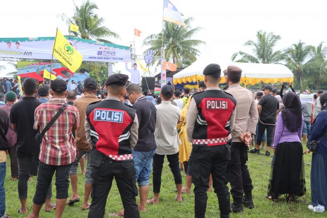 Polres Aceh Barat Kerahkan personel Amankan Kampanye Akbar di Lapangan Kuta Padang