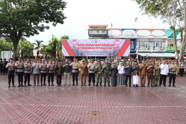 Polres Aceh Barat Gelar Kesiapan Pasukan dan Pengeseran Petugas PAM TPS