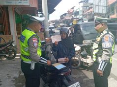 Satlantas Polres Aceh Barat Tindak Pelanggaran Knalpot Brong dan Pengendara Tidak Gunakan Helm SNI
