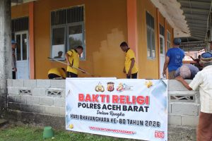 Polres Aceh Barat Gelar Bakti Religi Serentak di Sejumlah Masjid Sambut HUT Bhayangkara ke-80
