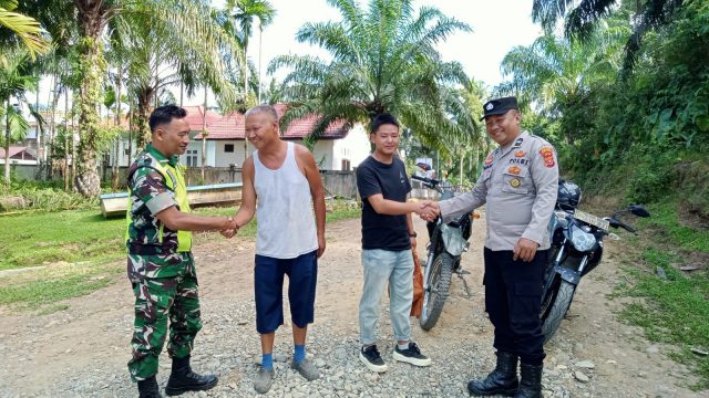 patroli gabungan di wilayah hukum Polsek Sungai Mas, Kabupaten Aceh Barat, Sabtu (11/7/2026).