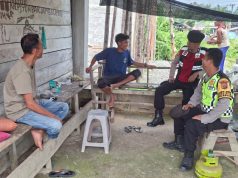 Sambangi Warga Gampong Layung, Polsek Bubon Sampaikan Imbauan Kamtibmas