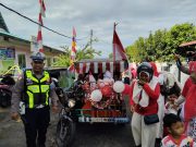 Becak Hias Anak TK Ramaikan Jalanan Aceh Barat, Polisi Pastikan Pawai Kemerdekaan Aman