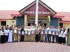 Kapolres Aceh Barat Beri Apresiasi 11 Paskibraka, Dorong Generasi Muda Terus Berprestasi