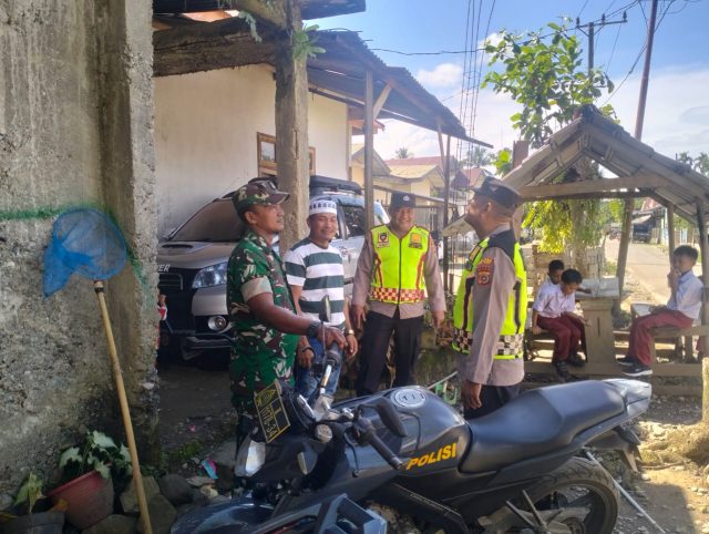 Personel TNI-Polri melaksanakan patroli gabungan dalam rangka menjaga Harkamtibmas di wilayah hukum Polsek Sungai Mas, Aceh Barat, Rabu (2/9/2026). Dok.Polres Aceh Barat