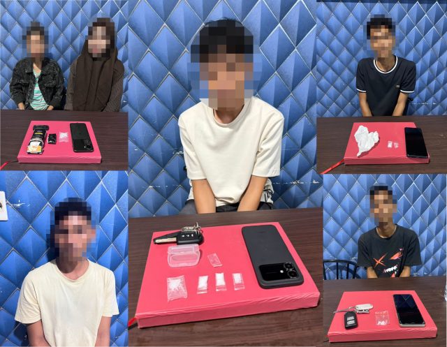 Personel Satresnarkoba Polres Aceh Barat mengamankan enam orang dalam pengungkapan kasus narkotika jenis sabu dengan barang bukti total 6,3 gram di sejumlah lokasi wilayah Aceh Barat, 29–30 Oktober 2026. Dok. Polres Aceh Barat